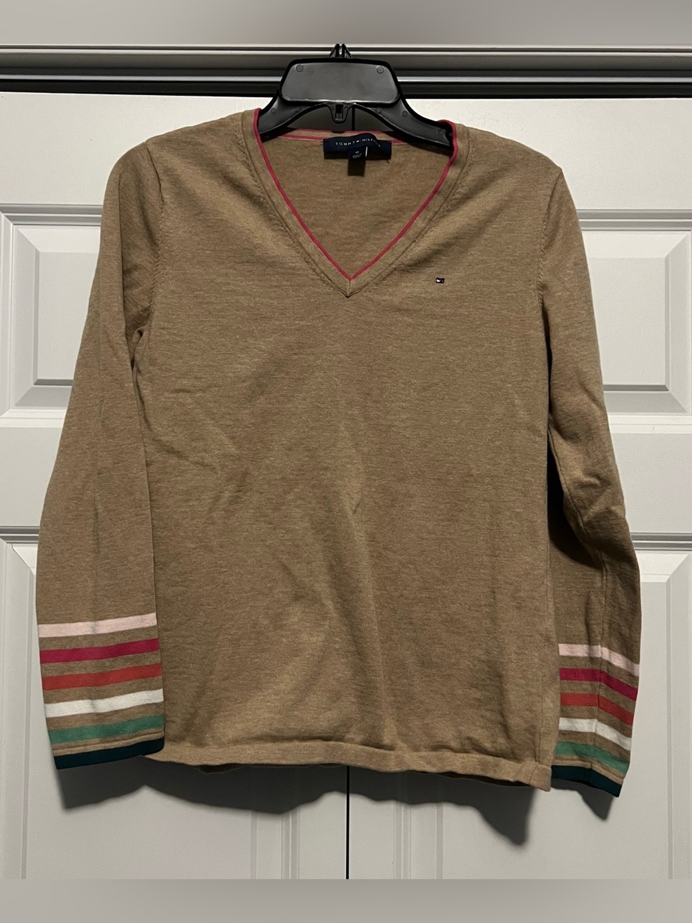 Tommy Hilfiger Vintage Y2K Beige V-Neck Sweater